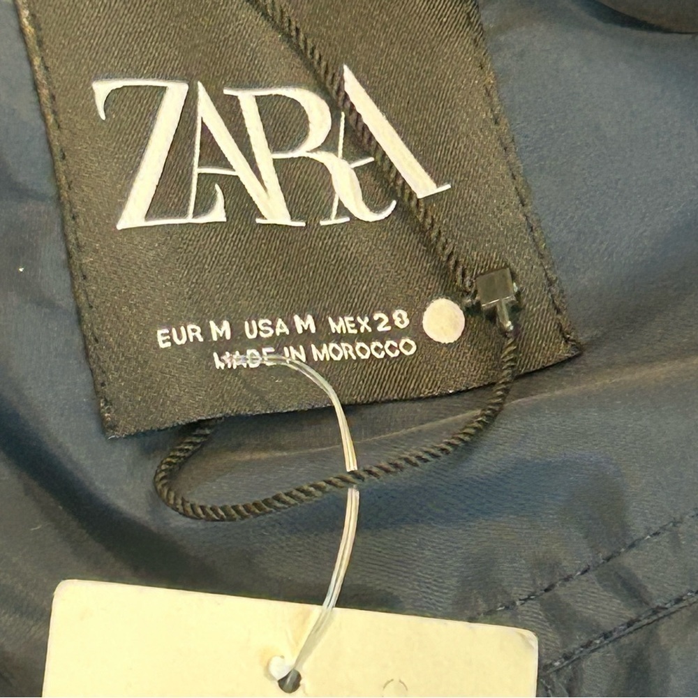 ZARA Limited Edition Navy Blue Hooded Poncho Cape Sz M NWT - Picture 11 of 14